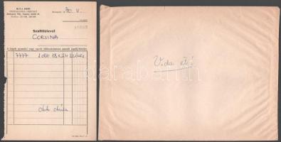 1970 Budapest, Szabadság-szobor, színes fotó, 17,5×23,5 cm + szállítólevél Vida elvtársnak címzett b...