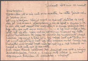 1955 Sassy Attila (1880-1967) festő saját kézzel írt levele és borítékja