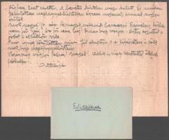 1955 Sassy Attila (1880-1967) festő saját kézzel írt levele és borítékja