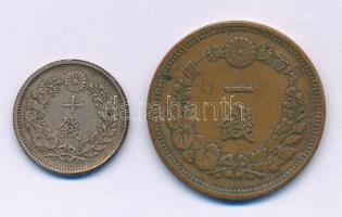 Japán 1874. (1873-1892) 1s bronz "Meiji uralkodása" + 1888. (1873-1906) 10s Ag "Meiji...