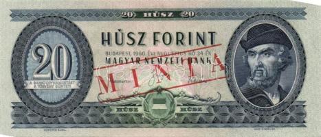 1960 20Ft "Minta" felülnyomással, perforáció nélkül! T:I