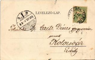 1902 Trencsénteplic, Trencianske Teplice; A gyógyterem belseje, étterem. Szold Henrik kiadása / Inne...