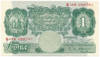 Nagy-Britannia 1955-1960. 1P "L.K. O'Brien" T:F szép papír United Kingdom 1955-1960. 1 Pound "L.K. O'Brien" C:F fine paper Krause P#369c