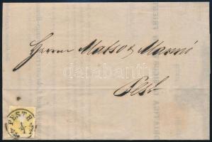 1860 2kr II. tipus nyomtatványon "PESTH" (70.000)