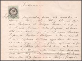 1870 Teológiai bizonyítvány Dulánszky Ferdinánd dékán saját kezű aláírásával