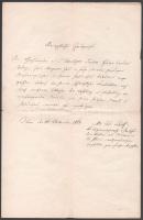 1864 Schroff Károly saját kézzel aláírt feljegyzése