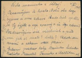 1945 (4. díjszabás) Levelezőlap Csehszlovákiába 140P bérmentesítéssel