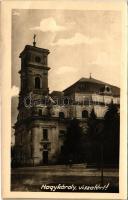 1940 Nagykároly, Carei; Római katolikus templom / Roman Catholic church. photo + "1940 Nagykároly visszatért" So. Stpl. (gyűrődések / creases)