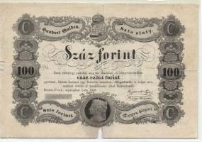 1848 100Ft "Kossuth-bankó" T:IV R!