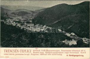 1901 Trencsénteplic, Trencianske Teplice; fürdő reklámja. Skarnitzl kiadása / spa advertisement (EK)