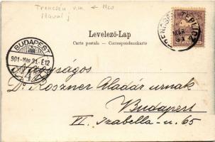 1901 Trencsénteplic, Trencianske Teplice; fürdő reklámja. Skarnitzl kiadása / spa advertisement (EK)