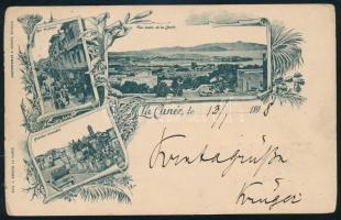 Törökország 1898 Szép képeslap "HANIA" (Chania, Kréta) 4 x 5P bérmentesítéssel Cochembe, N...