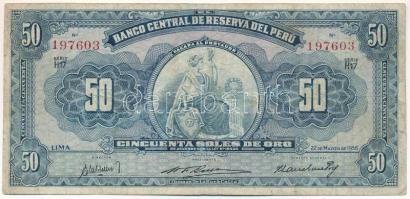 Peru 1956. 50S "H17" T:F Peru 1956. 50 Soles de Oro "H17" C:F Krause P#78a