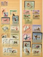 Magyar összeállítás, benne Hírlapbélyegek, Portók, Turul bélyegek modernebb kiadások is, másodpéldányokkal, 2 db régi A/4 berakóban