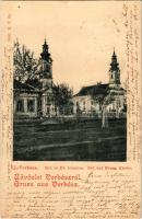 1899 Újverbász, Verbász, Vrbas, Novi Vrbas; Református és evangélikus templom / Calvinist and Lutheran churches (EK)