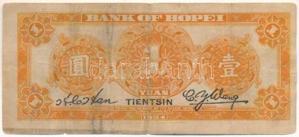 Kína 1934. 1Y "Bank of Hopei / Tiencsin" T:F,VG
China 1934. 1 Yuan "Bank of Hopei / ...