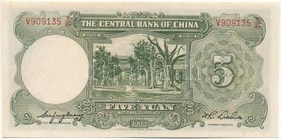 Kína 1936. 5Y "Central Bank of China" T:AU
China 1936. 5 Yuan "Central Bank of China...