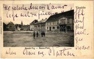 1903 Varasd, Warasdin, Varazdin; Banksi-Trg / Banus-Platz / square (ázott / wet corner)