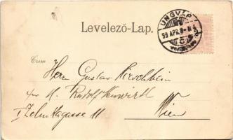 1899 Ungvár, Uzshorod, Uzhhorod, Uzhorod; híd. Szenczer Henrik kiadása / bridge (gyűrődés / crease)