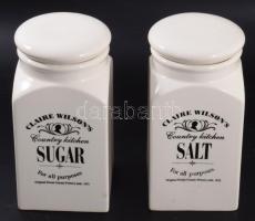 Vintage stílusú só- és cukortartó, m: 20 cm