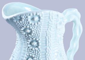 Vintage stílusú pasztell zöld kancsó, hibátlan, m: 35 cm