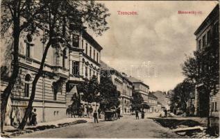 1907 Trencsén, Trencín; Marsowsky út, Magyar kir. adóhivatal. Weisz Náthán kiadása / street, tax office (EB)