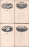 1909 - 1912 Hotel Brioni és Freiburgi 6 db menükártya