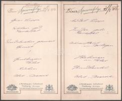 1909 - 1912 Hotel Brioni és Freiburgi 6 db menükártya