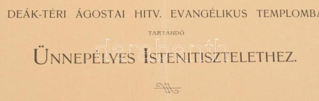 1902 Kossuth Lajos születésnapjának 100. évfordulójára tartott istentisztelet belépőjegye a Deák tér...