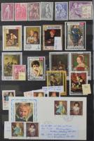 Gyermekfestmény motívum gyűjtemény sok potatisztával, teljes sorokkal, blokkokkal, 8 fekete lapos A4...