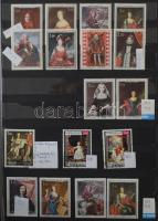 Gyermekfestmény motívum gyűjtemény sok potatisztával, teljes sorokkal, blokkokkal, 8 fekete lapos A4...