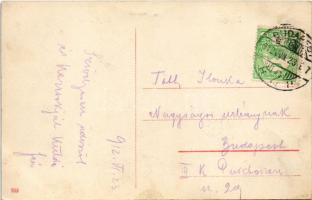 1912 Budapest XII. Zugliget, villamos vasúti végállomás, villamos (felületi sérülés / surface damage...