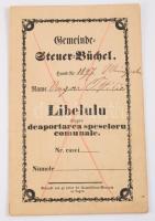 1873 Adókönyv lugosi háztulajdonos részére román-német kétnyelvű /      1873 Tax book for a house owner in Lugos, bilingual Romanian-German