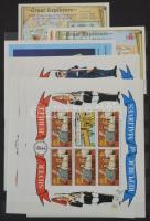 Szép külföldi motívum anyag másodpéldányokkal, sok tengerentúlival külföldi cseréből, 8 vastag feket...