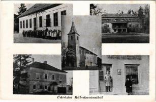 Meggyeskovácsi (Rábakovácsi), népiskola, üzlet, templom (fl)