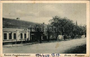 1944 Tiszakálmánfalva, Budiszava, Waldneudorf, Budisava; Fő utca / Hauptgasse / main street (fl)