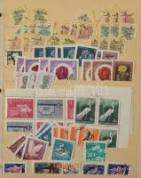 Néhány száz modern magyar bélyeg A4-es gyűrűs berakó 9 oldalán, közte nagyon sok színeltérés, nyomási eltérések