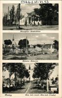 1944 Kerény, Kernya, Kljajicevo (Zombor, Sombor); Kálvária, Községháza, Római katolikus temető. Müller József kiadása / Gemeindehaus, Kalvarien, Röm.-kath. Friedhof / calvary, town hall, Catholic cemetery (EK)