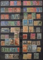 Sok száz régi külföldi bélyeg, 12 vastag fekete lapos nagy berakóban, sok tengerentúlival