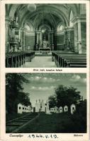 1944 Csonoplya, Tschonopel, Conoplja; Római katolikus templom, belső, Kálvária. Bozsánszky József kiadása / church interior, calvary (EK)