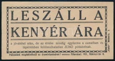 Junó pótkávé számolócédula