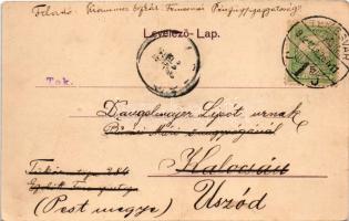 1902 Temesvár, Timisoara; Józsefvárosi indóház, vasútállomás. Polatsek-féle könyvkereskedés kiadása ...