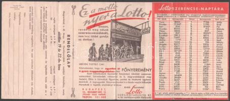 1945 Lotto szerencsenaptára kihajtható naptár