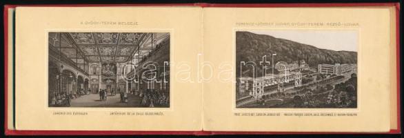 ca 1890 Souvenir de Herkulesbad Mehadia litografált képeket tartalmazó leporelló, 24 db képpel. Aran...