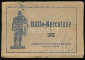 ca 1925 Baile Herculeane Herkulesfürdő képeket tartalmazó leporelló, 12 db képpel. papírkötésben, néhány ceruzás firkával /   ca 1925 Baile Herculeane leaflet with pictures of Herculeane Baths, 12 pictures, paperback, with some pencil scribbles