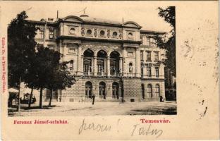 1902 Temesvár, Timisoara; Ferenc József színház, piac. Káldor Zs. és Társa kiadása / theatre, market (fl)