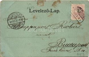 1898 Székesfehérvár, Szeminárium tér és Megyeháza este holdfényben. Kaufman F. kiadása (EM)