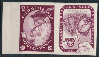 1959 Bélyegnap (32.) szelvényes vágott bélyeg (4.000)
