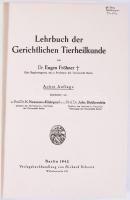 Eugen Fröhner - K. Neumann-Kleinpaul - Johs. Dobberstein: Lehrbuch der Gerichtlichen Tierheilkunde. Berlin, 1942, Richard Schoetz, XII+378 p. Német nyelven. Átkötött félvászon-kötésben, sérült gerinccel és kötéssel, aláhúzásokkal és bejelölésekkel.