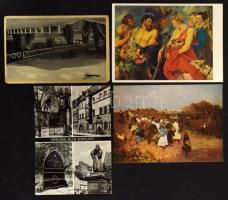 Modern képeslap tétel, benne fotók, üdvözlőkártyák meghívók stb. 700-800 db, dobozban